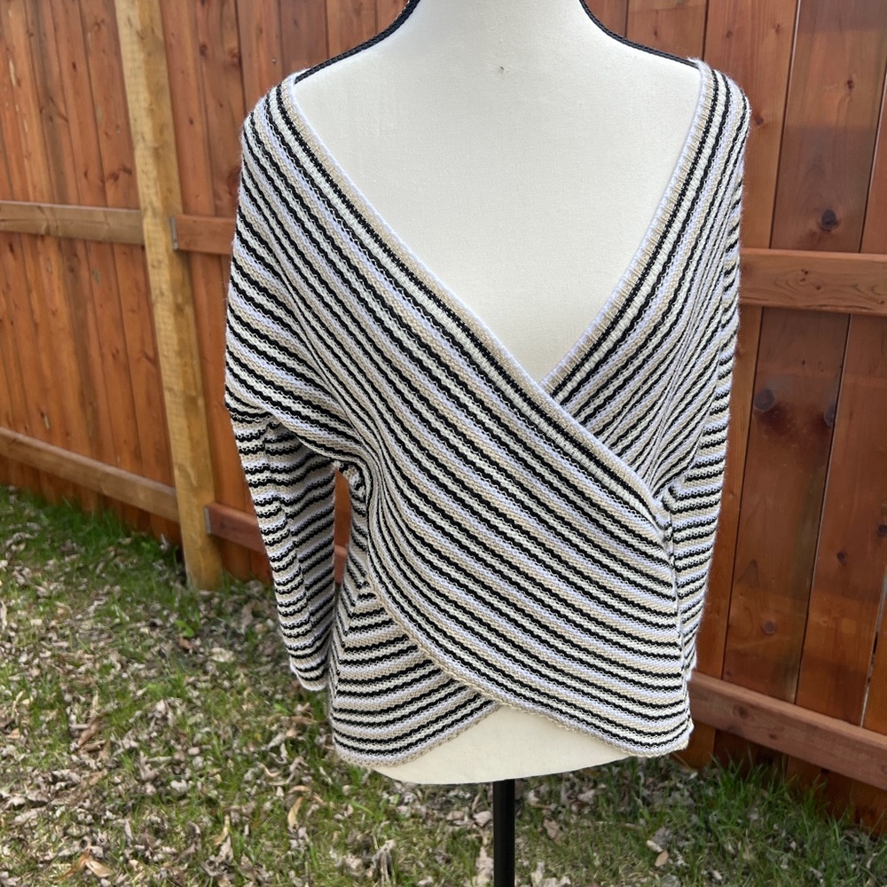 One-Two New York Striped Wrap Top